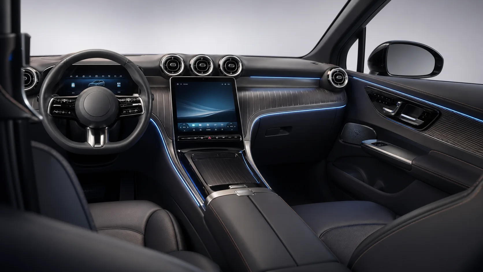 无品牌智能座舱内饰示意 / Brand-neutral smart cockpit interior reference
